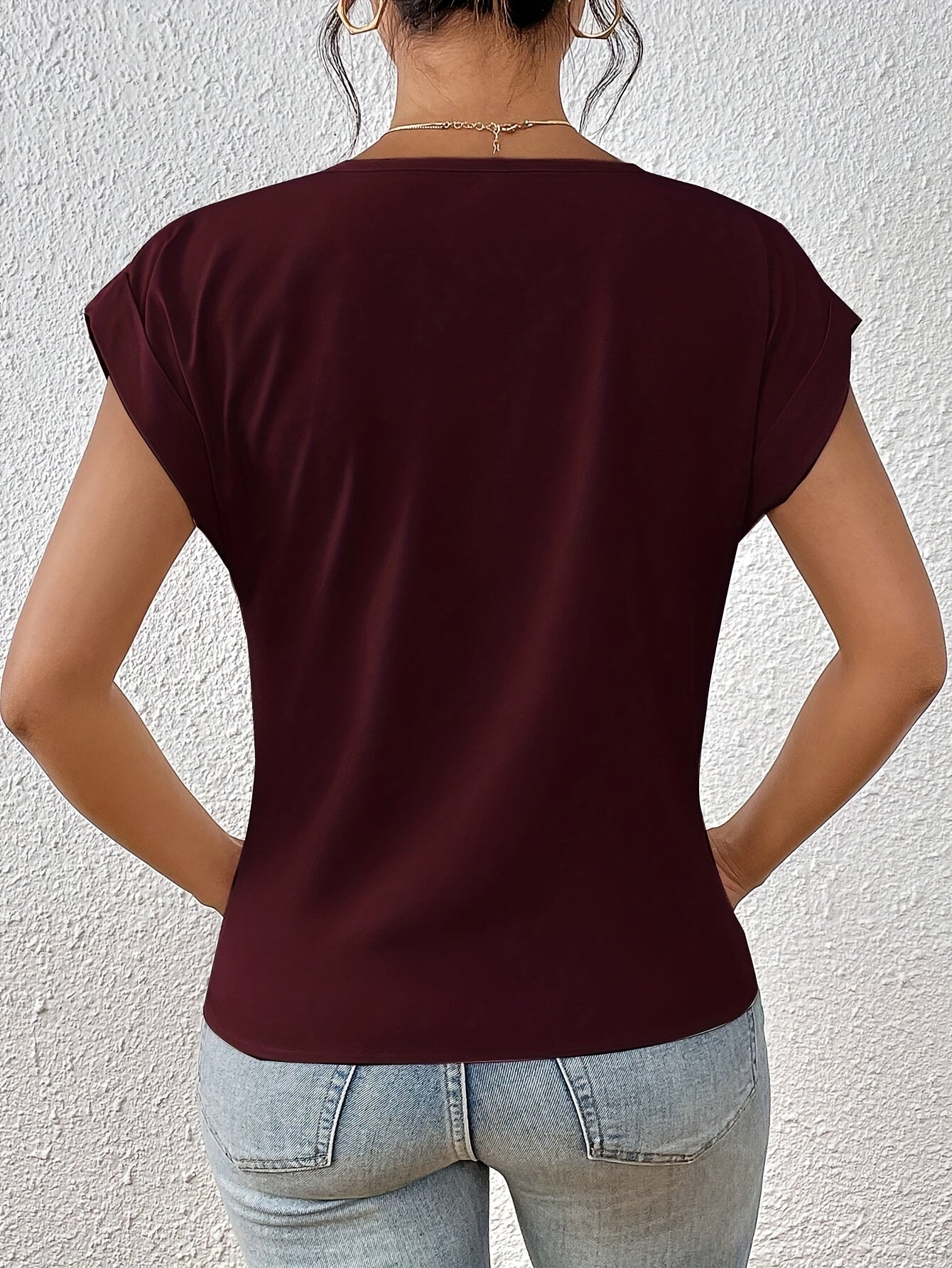 Women's V-Neck T-Shirt with Short Sleeves