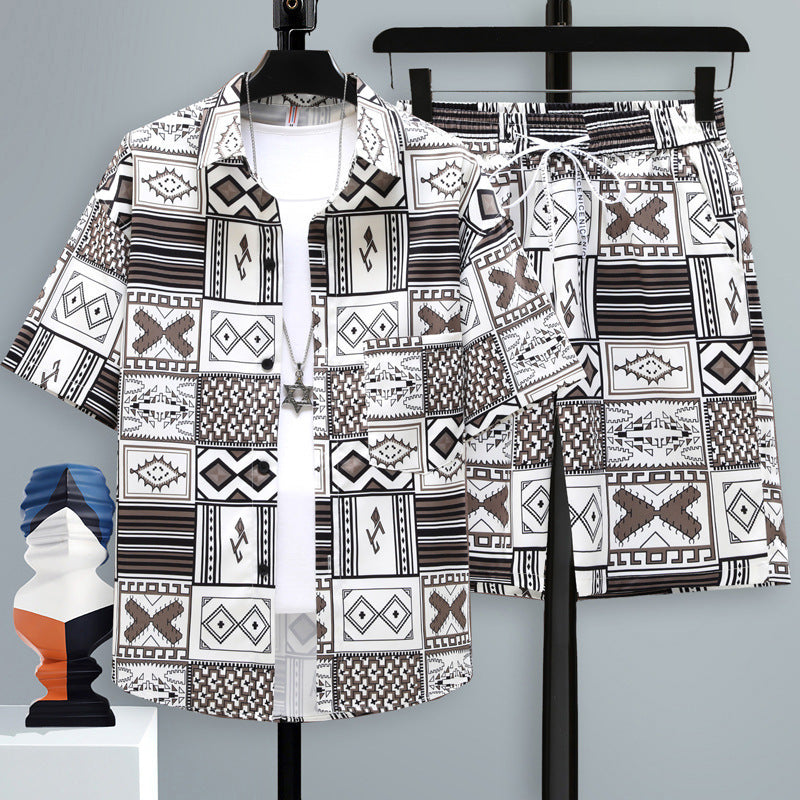 Men's Summer Two-Piece Set with Short-Sleeve T-Shirt and Shorts – Casual Sports Set