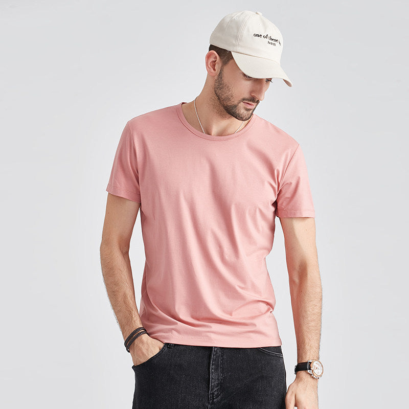 Men's Slim Fit Summer T-Shirt with Crew Neck and Quick Dry – Lightweight Solid Color T-Shirt