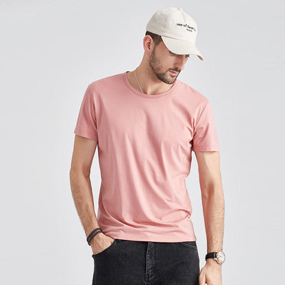 Men's Slim Fit Summer T-Shirt with Crew Neck and Quick Dry – Lightweight Solid Color T-Shirt