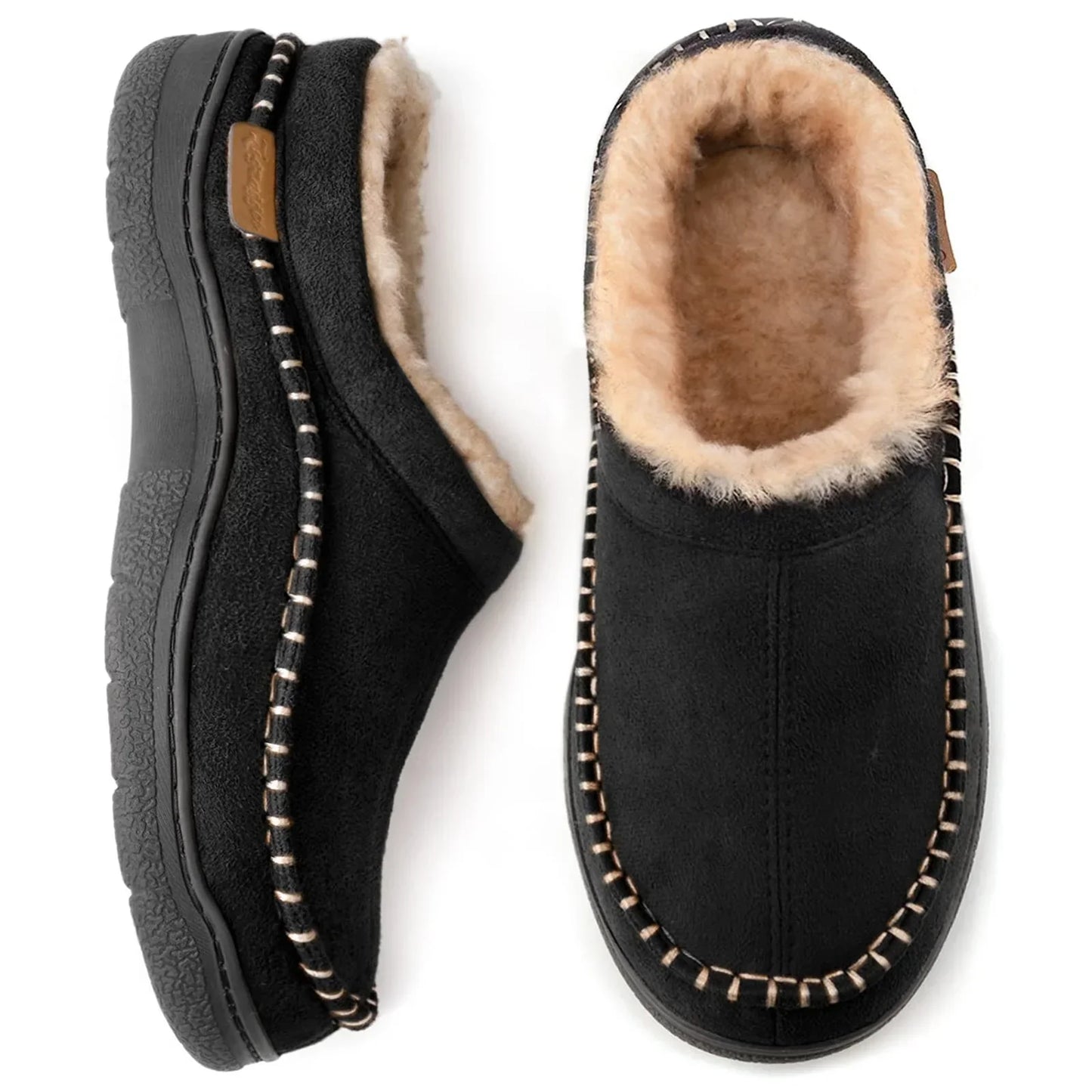 Mocassini Invernali Uomo Slip-On Punta Larga Antiscivolo Foderati in Peluche – Scarpe Calde