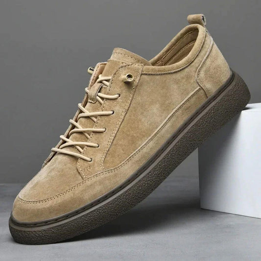Men's Sneakers with Lace Closure and Rubber Sole – Casual Suede Look