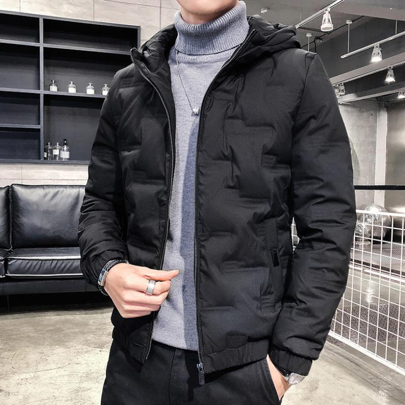 Chaqueta de invierno acolchada gruesa para hombre con cierre frontal de cremallera