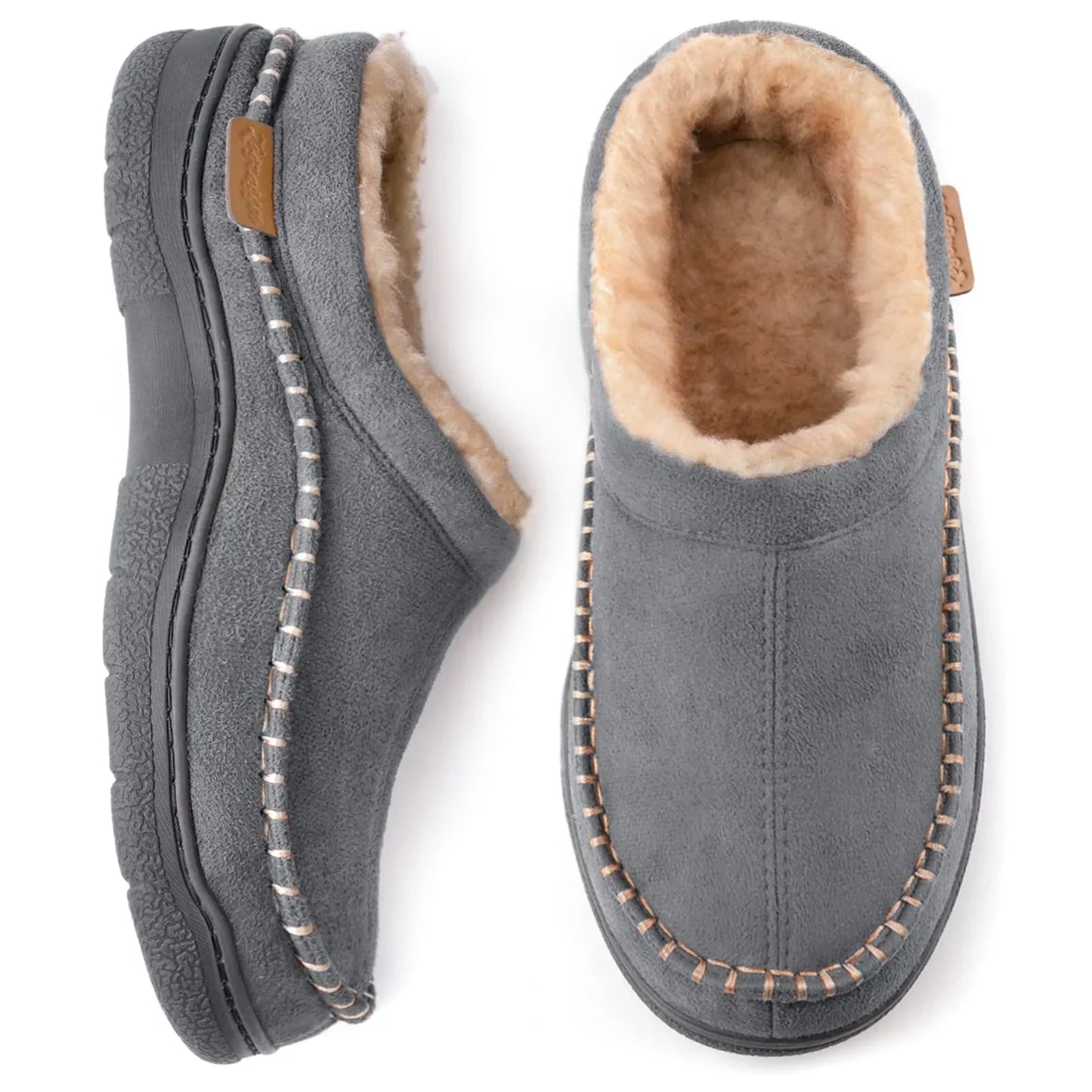 Mocassini Invernali Uomo Slip-On Punta Larga Antiscivolo Foderati in Peluche – Scarpe Calde