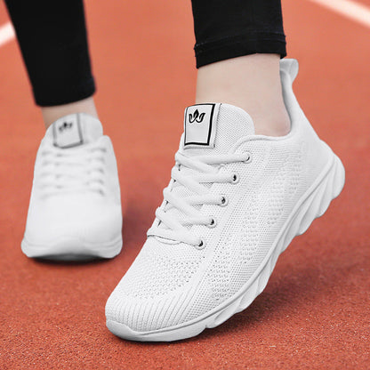 Zapatillas deportivas para mujer en malla con suela de EVA y cierre frontal con cordones