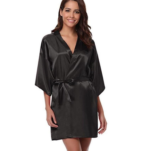 Abito Vestaglia Senza Maniche Stile Kimono da Donna – Effetto Satinato