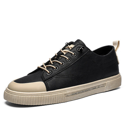 Sneakers Basse Da Uomo Con Lacci, Punta A Contrasto E Suola Piatta Testurizzata.