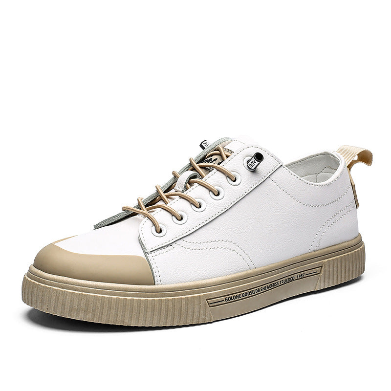 Sneakers Basse Da Uomo Con Lacci, Punta A Contrasto E Suola Piatta Testurizzata.