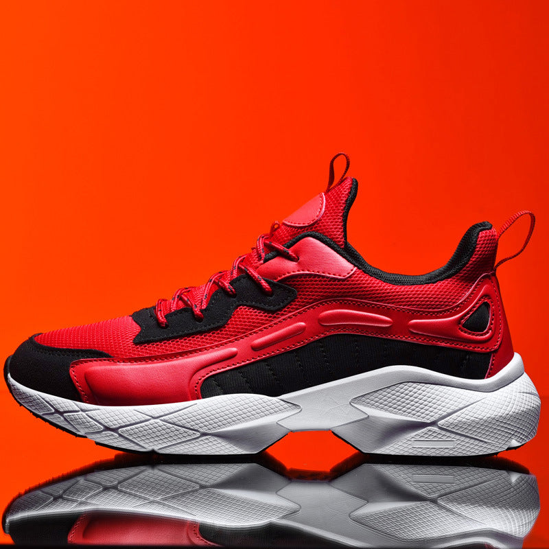 Sneakers Uomo Traspiranti da Running con Suola in Gomma – Look Pelle Sintetica