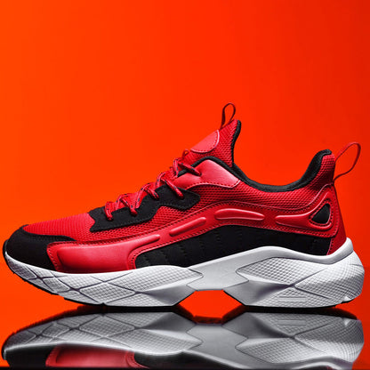 Sneakers Uomo Traspiranti da Running con Suola in Gomma – Look Pelle Sintetica