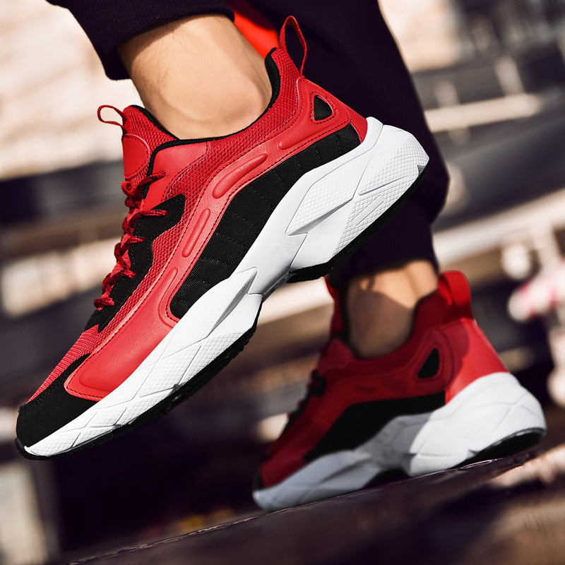 Sneakers Uomo Traspiranti da Running con Suola in Gomma – Look Pelle Sintetica