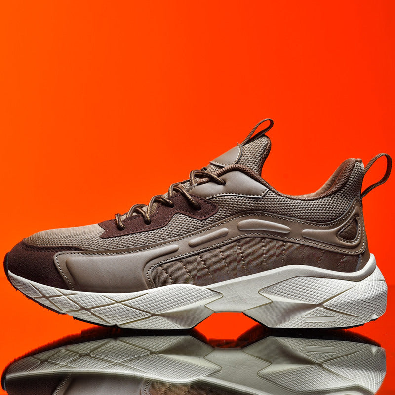 Sneakers Uomo Traspiranti da Running con Suola in Gomma – Look Pelle Sintetica