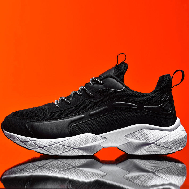 Sneakers Uomo Traspiranti da Running con Suola in Gomma – Look Pelle Sintetica