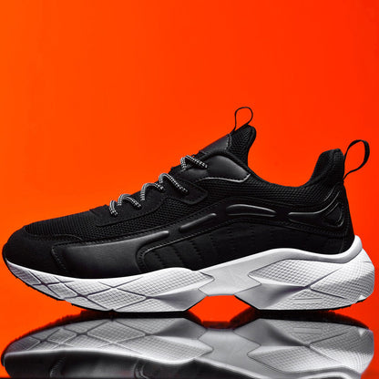 Sneakers Uomo Traspiranti da Running con Suola in Gomma – Look Pelle Sintetica