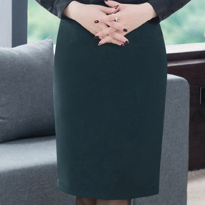 Women's Mid-Length Skirt with Solid Color Fleece Lining