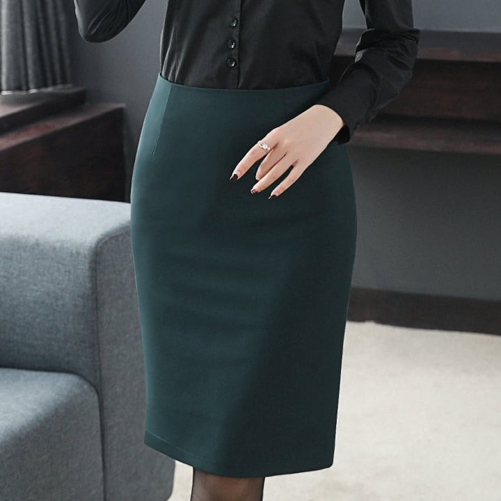 Women's Mid-Length Skirt with Solid Color Fleece Lining