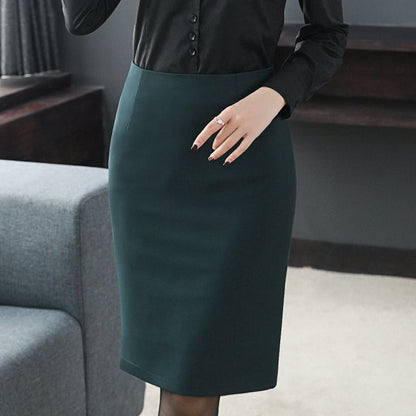 Women's Mid-Length Skirt with Solid Color Fleece Lining