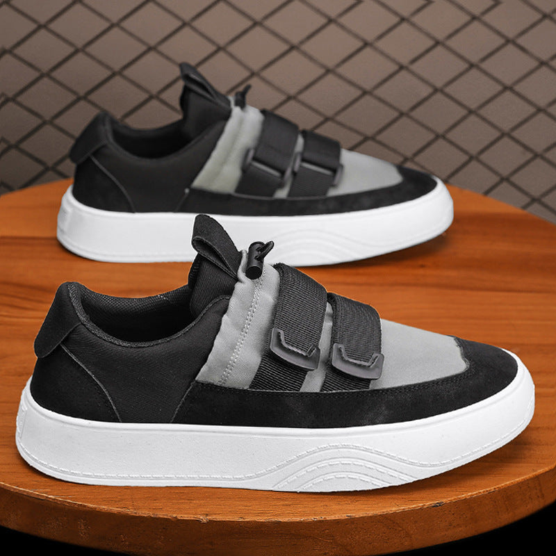Zapatos de hombre con suela de plataforma y tira elástica – estilo deportivo elevado