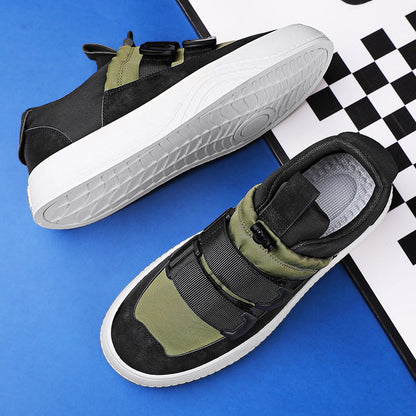 Zapatos de hombre con suela de plataforma y tira elástica – estilo deportivo elevado