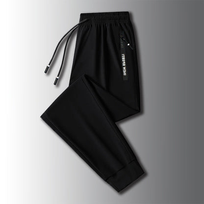 Pantaloni Uomo Invernali Foderati in Pile Gamba Dritta Spessi Vita Media Tinta Unita – Calore e Comfort