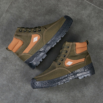 Botas de invierno altas para hombre con aislamiento grueso y suela antideslizante