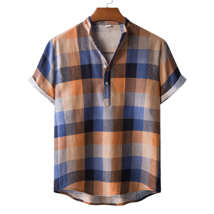 Camicia Estiva Uomo con Stampa di Bambù e Colletto a Revers – Vestibilità Aderente
