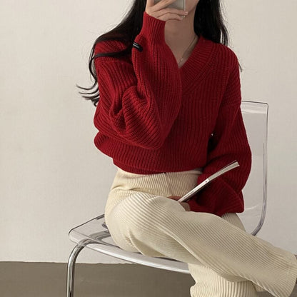 Damepullover med let patch og lange ærmer