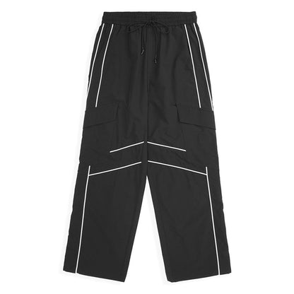 Men's Straight and Wide Cargo Pants with Multiple Pockets – Utility Style