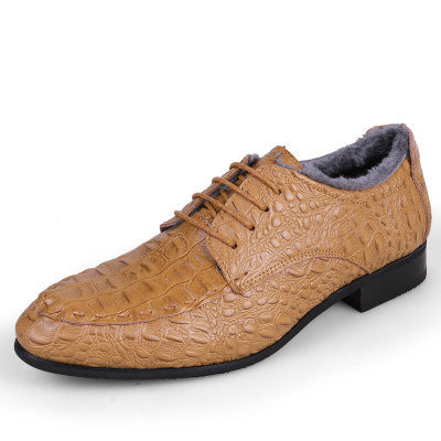 Scarpe Eleganti Uomo con Lacci, Punta Arrotondata e Finitura in Stile Coccodrillo