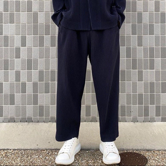 Pantaloni Uomo Gamba Ampia Dritta con Vestibilità Larga e Morbida – Stile Casual