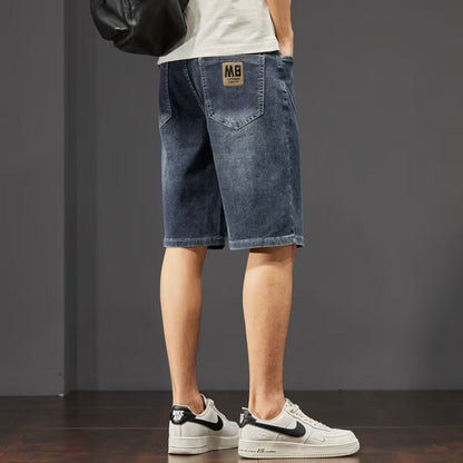 Herre denim shorts til sommer med lige ben – behagelig pasform
