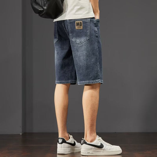 Herre denim shorts til sommer med lige ben – behagelig pasform