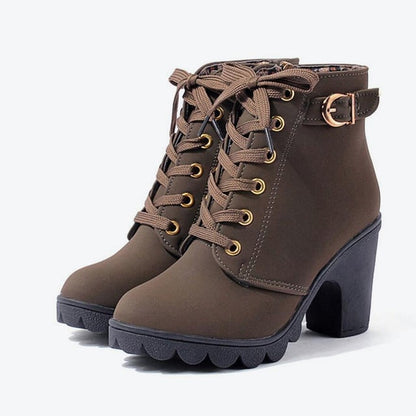 Women's Martin Ankle Boots with Cross Strap, Suede Upper and Rubber Sole