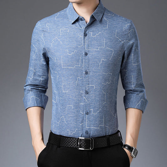 Herreskjorte med lange ærmer, knapper og udvidede størrelser M-4XL – klassisk casual stil