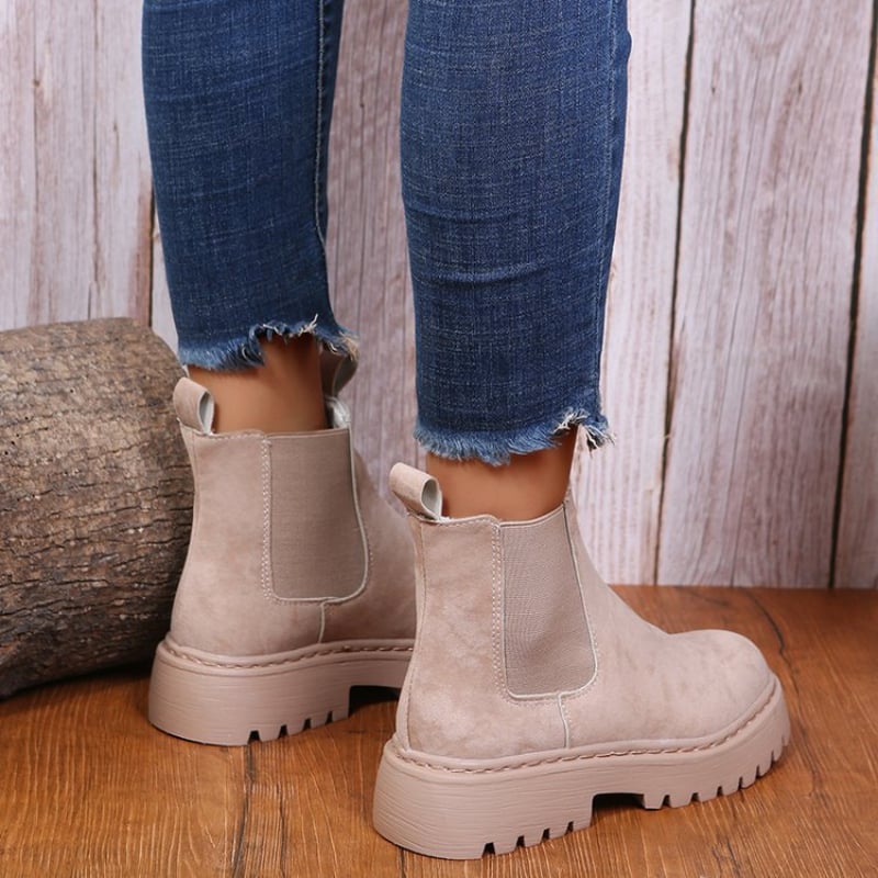 Stivaletti Donna Autunnali con Punta Tonda – Suola Platform Spessa