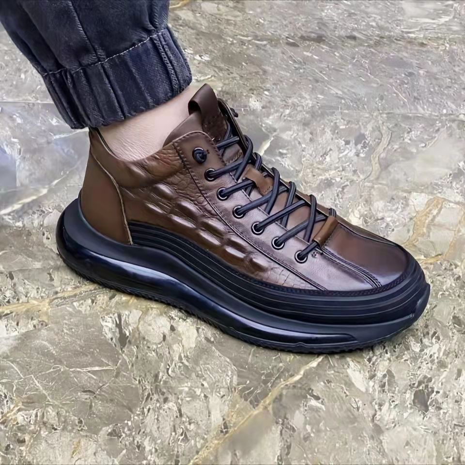 Scarpe Invernali da Uomo con Cuscinetto d’Aria, Fascia Elastica e Design Intagliato