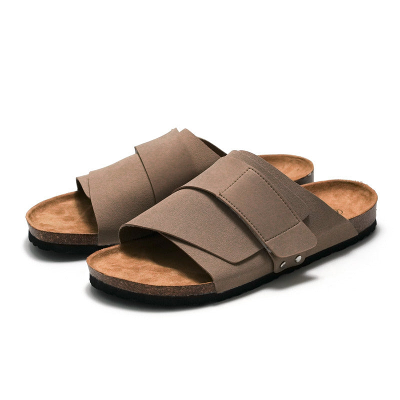 Sandali Unisex Casual con Doppio Cinturino Regolabile e Plantare Effetto Sughero