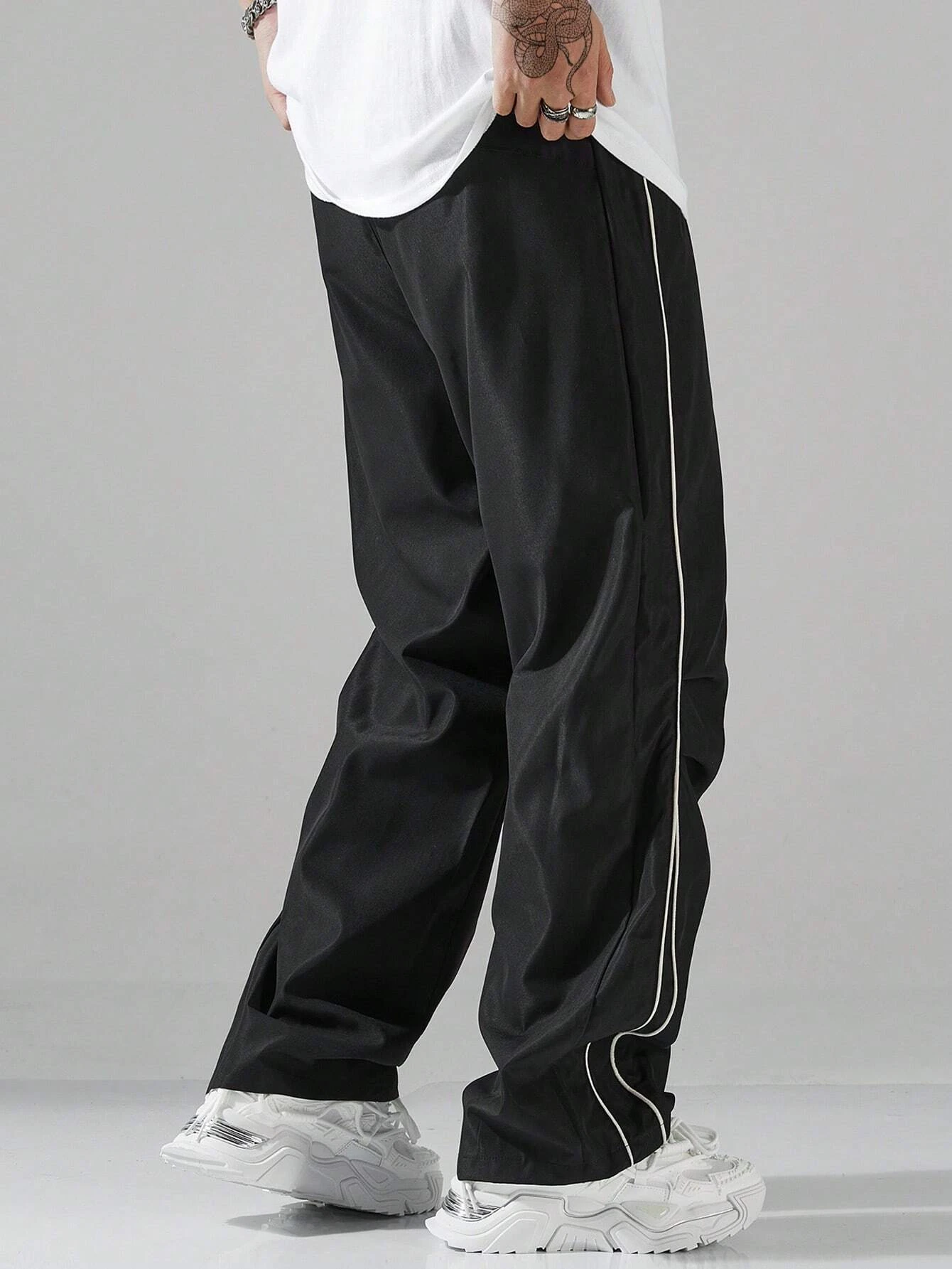 Men's Straight-Leg Sports Pants with Drawstring – Relaxed Fit