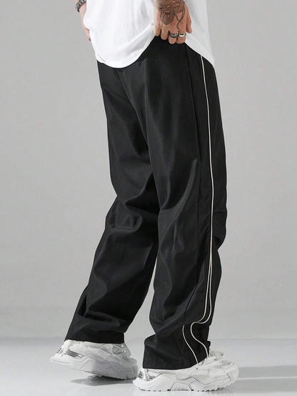 Men's Straight-Leg Sports Pants with Drawstring – Relaxed Fit
