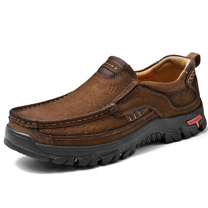Scarpe Uomo Slip-On Effetto Pelle con Suola Antiscivolo e Soletta Ammortizzata