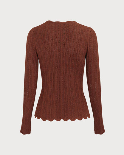 Maglione Donna Aderente Autunnale con Scollo Rotondo e Bottoni – Stile Essenziale