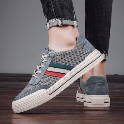 Men's Retro Sneakers with Breathable Mesh Upper and Slip-On Design
