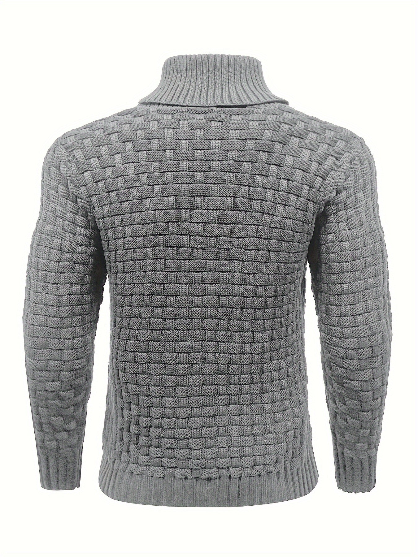 Maglione Uomo in Maglia Waffle con Collo a Sciarpa