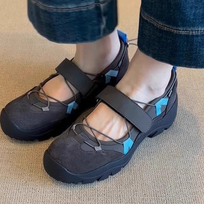 Scarpe Mary Jane Donna con Chiusura a Strappo, Suola Spessa e Punta Tonda – Scarpe Casual