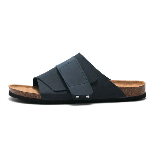 Unisex Casual Sandals with Double Adjustable Strap and Cork Effect Insole