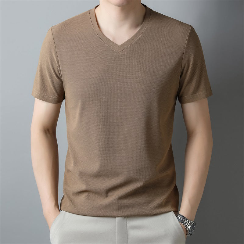 Men's T-shirt with V-neck and Short Sleeves – Regular Fit