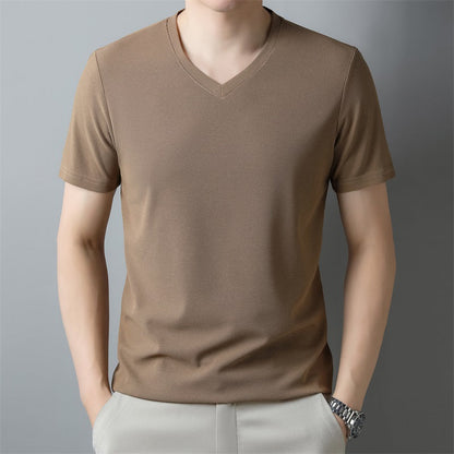 Men's T-shirt with V-neck and Short Sleeves – Regular Fit