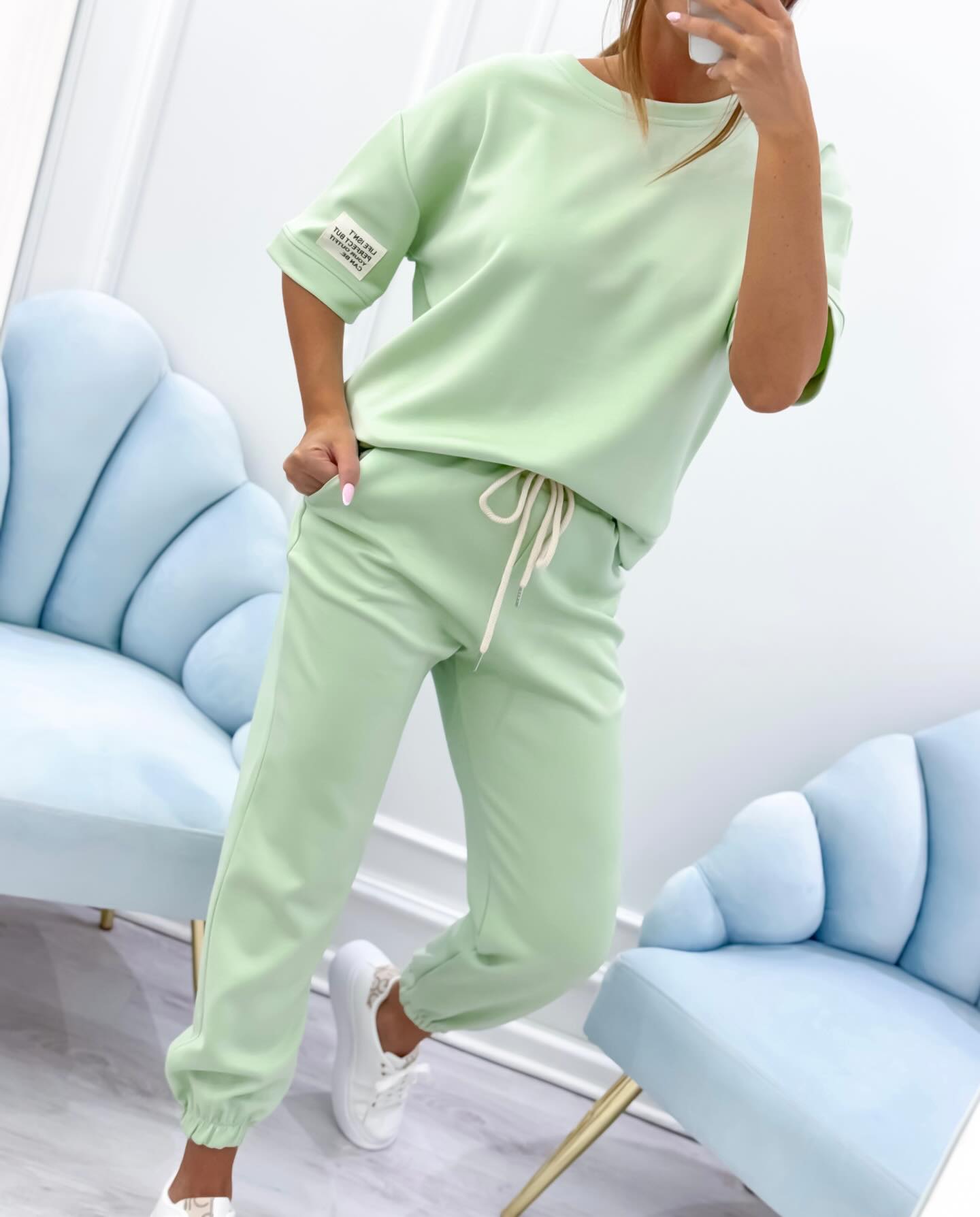 Women's Lounge Set Short Sleeve T-Shirt and Coordinated Pants
