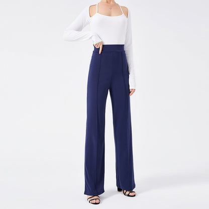 High-Waisted Slim Solid Color Women's Flared Pants