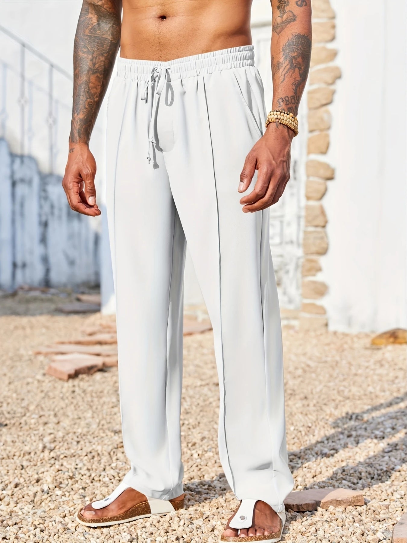 Pantaloni Uomo in Velluto a Coste Straight Fit Antipiega alla Caviglia